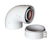 Коаксиальный отвод 90гр., диам. 60/100 мм