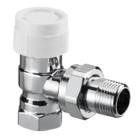 Вентиль термостатический Oventrop CV 9, угловой, Дн 15 х 1/2", 1/2", НВ, хромированный, с преднастройкой