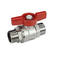 Кран шаровой Giacomini R253D, 1", НН, ручка-бабочка красная, хромированный