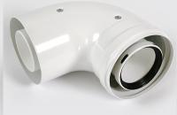 Коаксиальный отвод полипропиленовый 87гр., диам. 60/100 мм, HT (ст.арт.KHG714059716, KHG714059715)