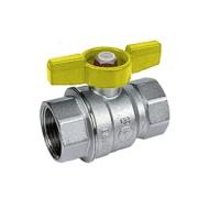 Кран шаровой Giacomini R851, 1/2", ВВ, ручка-бабочка жёлтая, хромированный (R851X003)