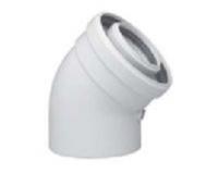 Коаксиальный отвод 45гр., диам. 60/100 мм