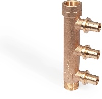 Гребёнка распределительная Rehau, 3/4", 3 контура, размер отвода-16, RX+ (бронза)