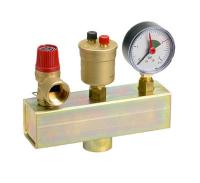 Группа безопасности котла, SV 3/4", до 100 кВт, 1", манометр-0-4 бар, 3 бар
