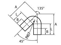 Колено, 135гр., 100, чугун, для обводных трубопроводов