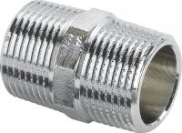 Ниппель Viega НН, 1/2", бронза, равнопроходной, хромированный