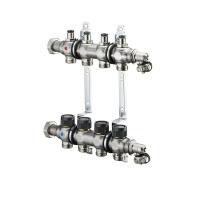 Коллектор Oventrop, 1", Multidis SF 12, выход-3/4" ЕК, нержавеющая сталь, со встроенными регулирующими вставками на подаче