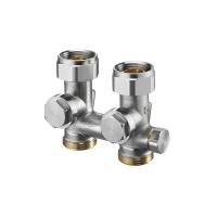 Узел Oventrop Multiflex V, прямой H-образный, 3/4" х 3/4", Н ЕК-НГ, никелированный, CE