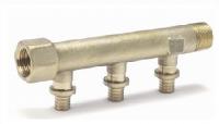 Гребёнка распределительная Rehau, 3/4", 3 контура, размер отвода-20, RX (бронза)