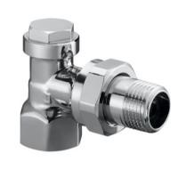 Вентиль отсекающий Oventrop Combi C, на обратную линию, угловой, Дн 15 х 1/2", 1/2", ВН, хромированный