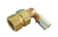 Угольник-переход прессовый Oventrop В, 26 x 3 x 1", бронза (RX)