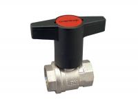 Кран шаровой Oventrop Optibal, Дн 32 х 1.1/4", ВВ, 16 бар, ручка-пластмассовая, удлинённая антрацит, никелированный