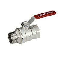Кран шаровой Giacomini R254DL, 1.1/4", ВН, ручка-рычаг красный, хромированный