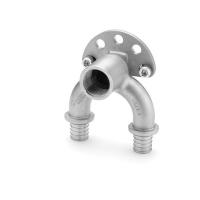 Угольник настенный Rehau В, 16 х 16 х 1/2 нержавеющая сталь (SX), проходной