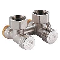 Узел нижнего подключения Giacomini R384, угловой H-образный, 3/4", 3/4", Н ЕК-НГ