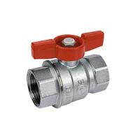 Кран шаровой Giacomini R851, 3/8", ВВ, ручка-бабочка красная, хромированный (R851X022)