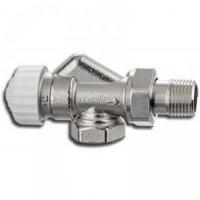 Вентиль, термостатический, осевой, 1/2", 1/2", ВН, никелированный, с преднастройкой