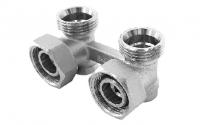 Вентиль Elsen угловой H-образный, 3/4", 3/4", Н ЕК-НГ ЕК, никелированный