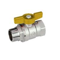 Кран шаровой Giacomini R254D, 1", ВН, ручка-бабочка жёлтая, хромированный