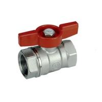 Кран шаровой Giacomini R251D, 1", ВВ, ручка-бабочка красная, хромированный (R251X005)