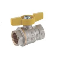 Кран шаровой Giacomini R911, DADO, 1.1/4", ВВ, ручка-бабочка жёлтая, никелированный (R911X006)