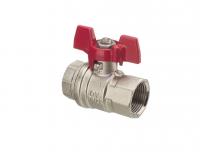 Кран шаровой Oventrop Optibal, Дн 20 х 3/4 ВВ, 16 бар, ручка-бабочка, никелированный