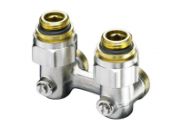 Узел Oventrop Multiflex V, угловой H-образный, 3/4", 1/2", Н ЕК-Н, никелированный, ZB