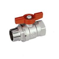 Кран шаровой Giacomini R254D, 1", ВН, ручка-бабочка красная, хромированный